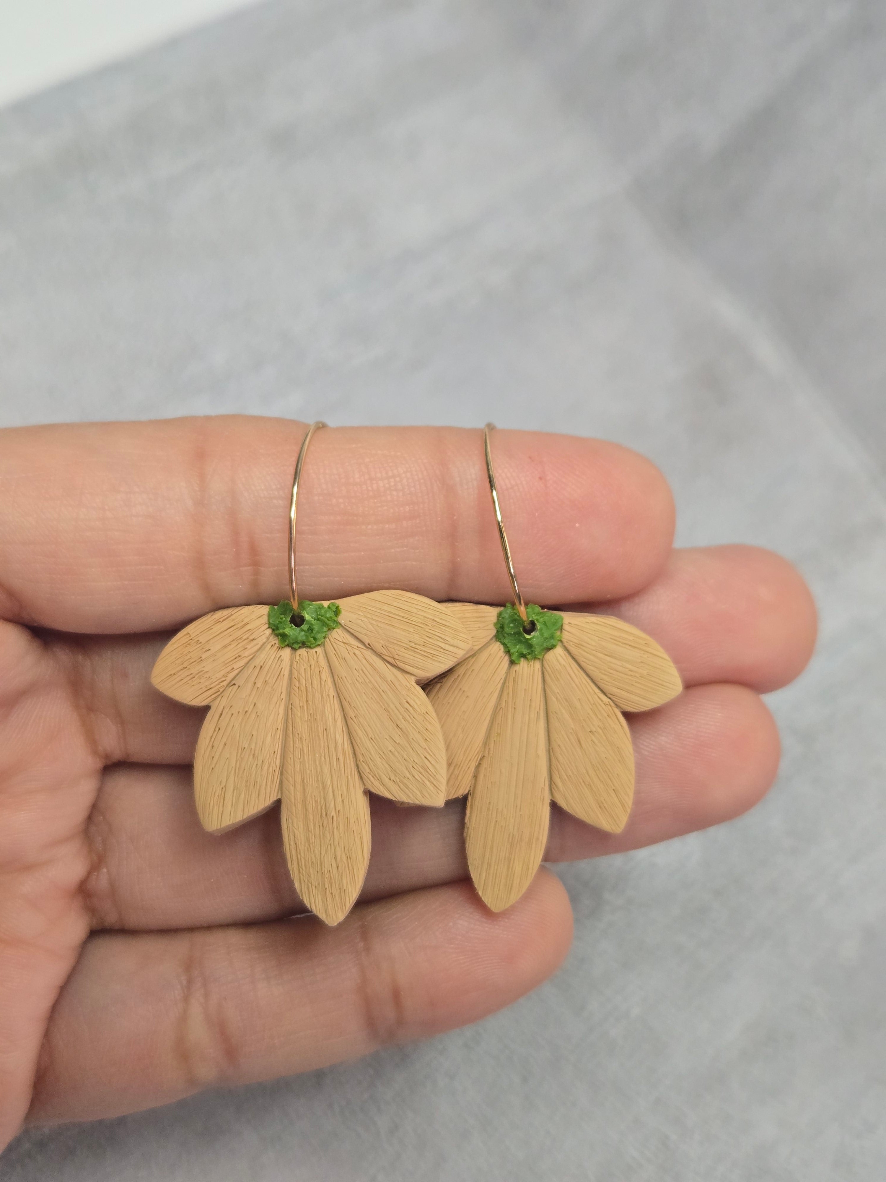 Brown Earrings Polymer Clay