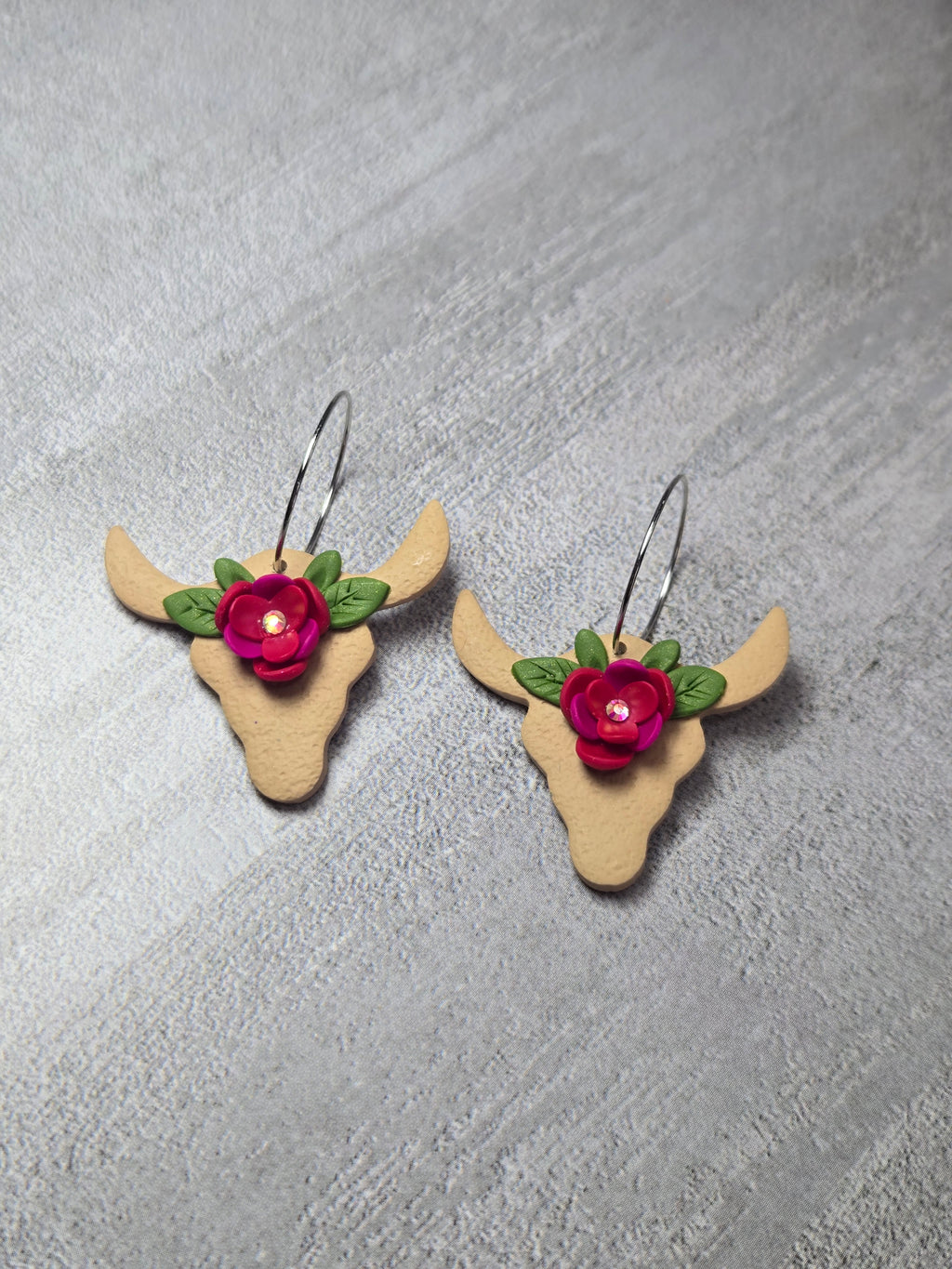 Brown Earrings Polymer Clay