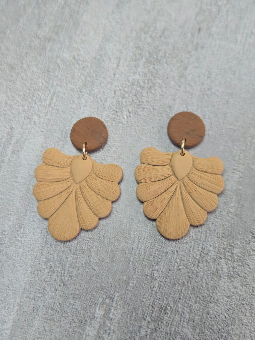 Brown Earrings Polymer Clay