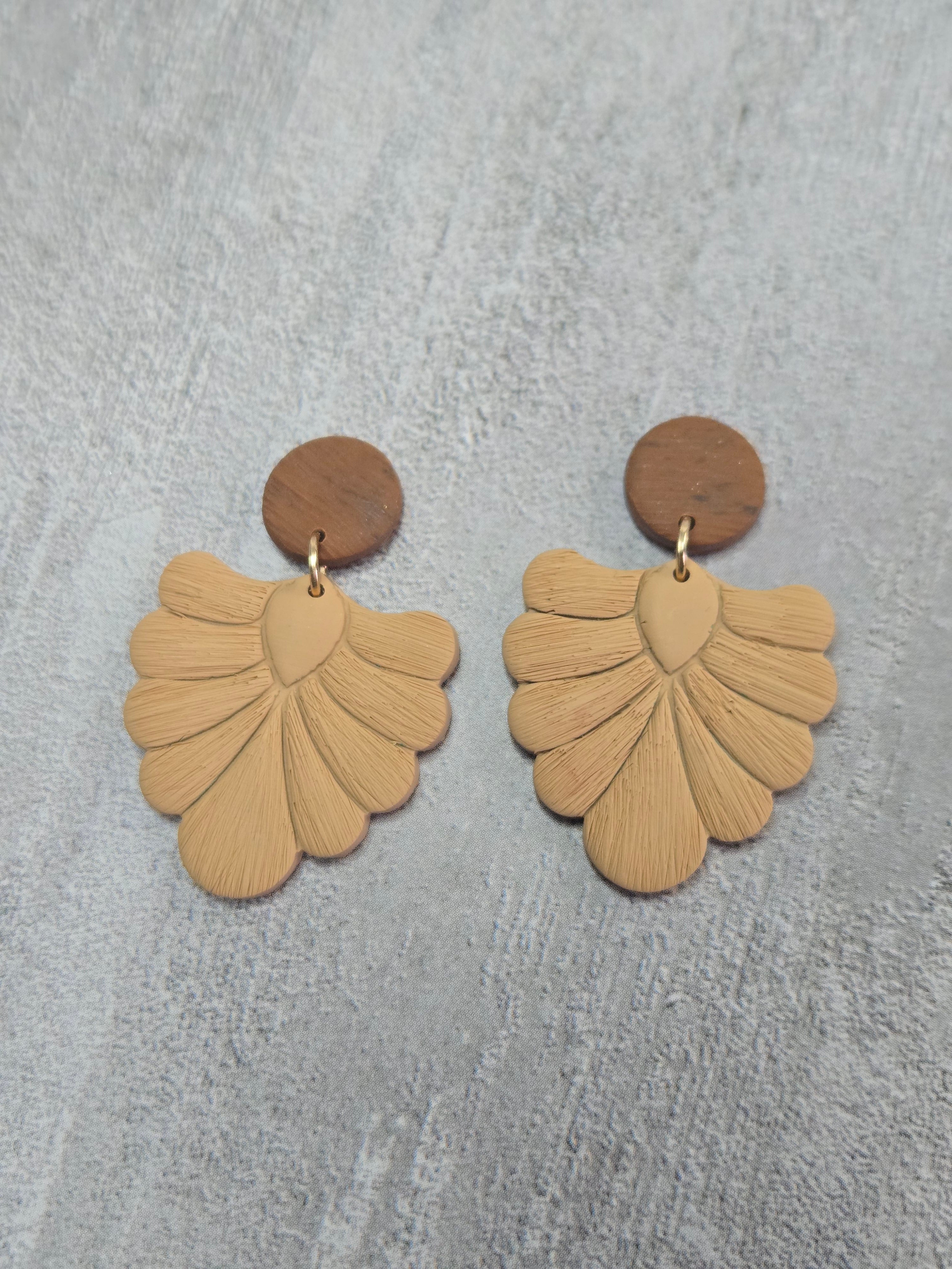 Brown Earrings Polymer Clay