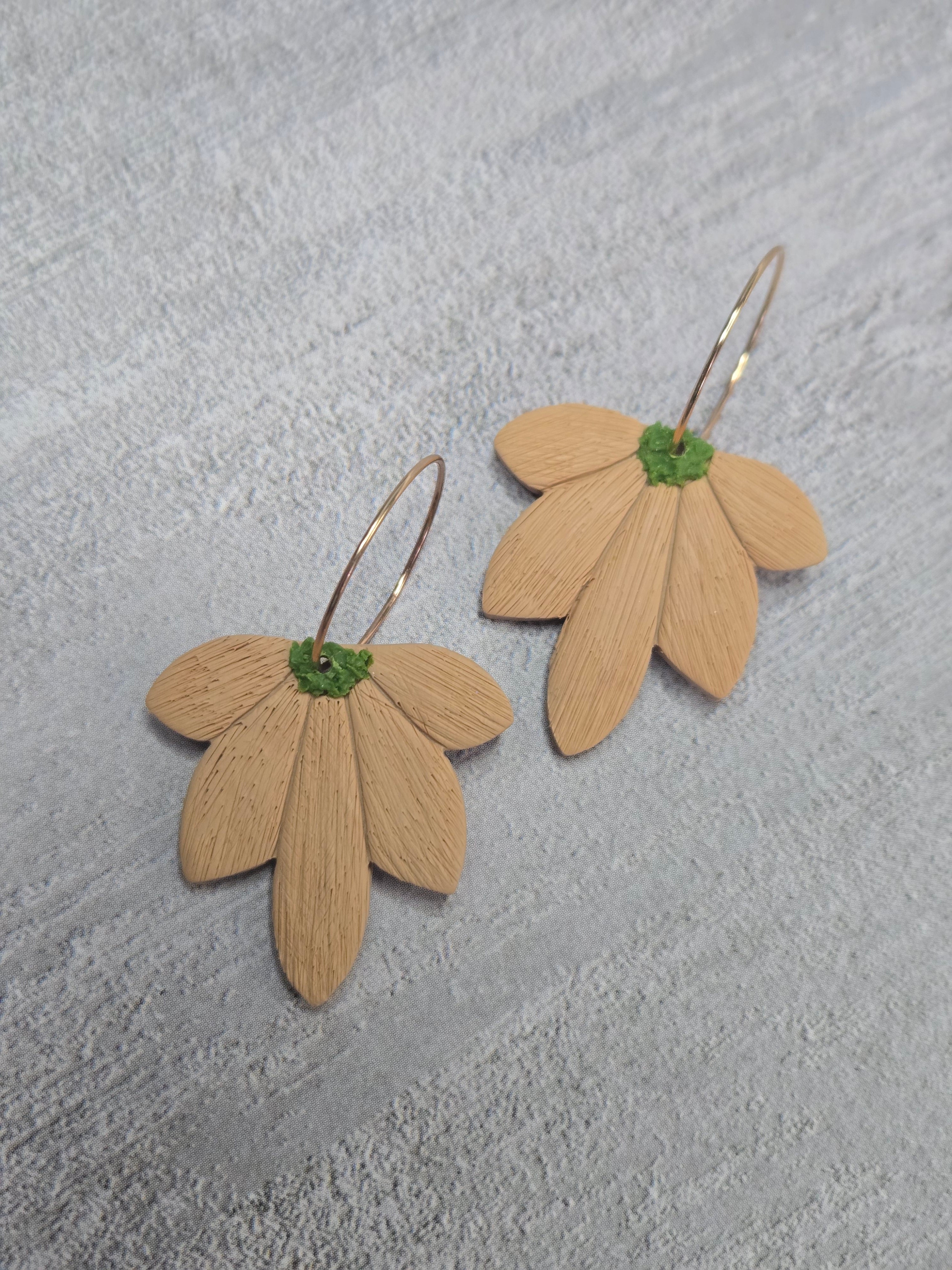 Brown Earrings Polymer Clay