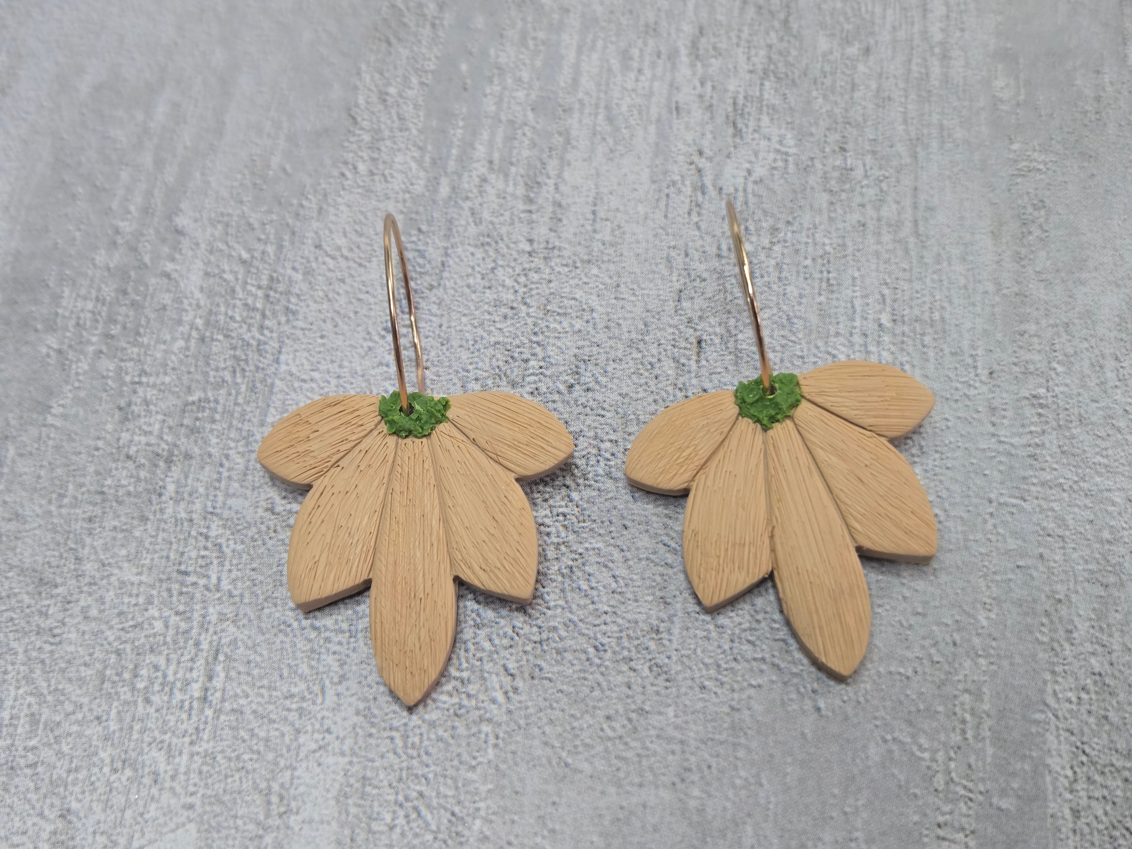 Brown Earrings Polymer Clay